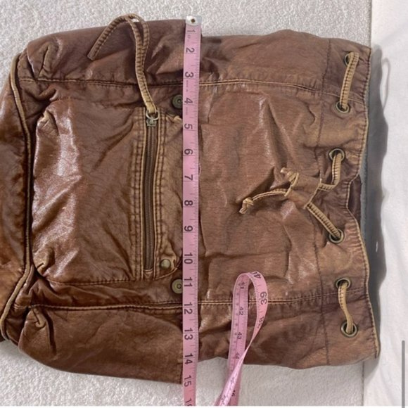 Vintage Y2K Mossimo Brown Faux Leather Backpack